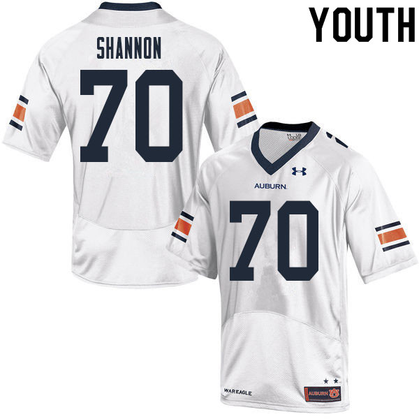 Youth Auburn Tigers #70 David Shannon White 2020 College Stitched Football Jersey